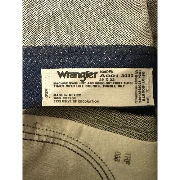 Wrangler 936 Jeans Gorpcore Size W29 X L32 Dark Blue Slim Bootcut Slim Fit NWT